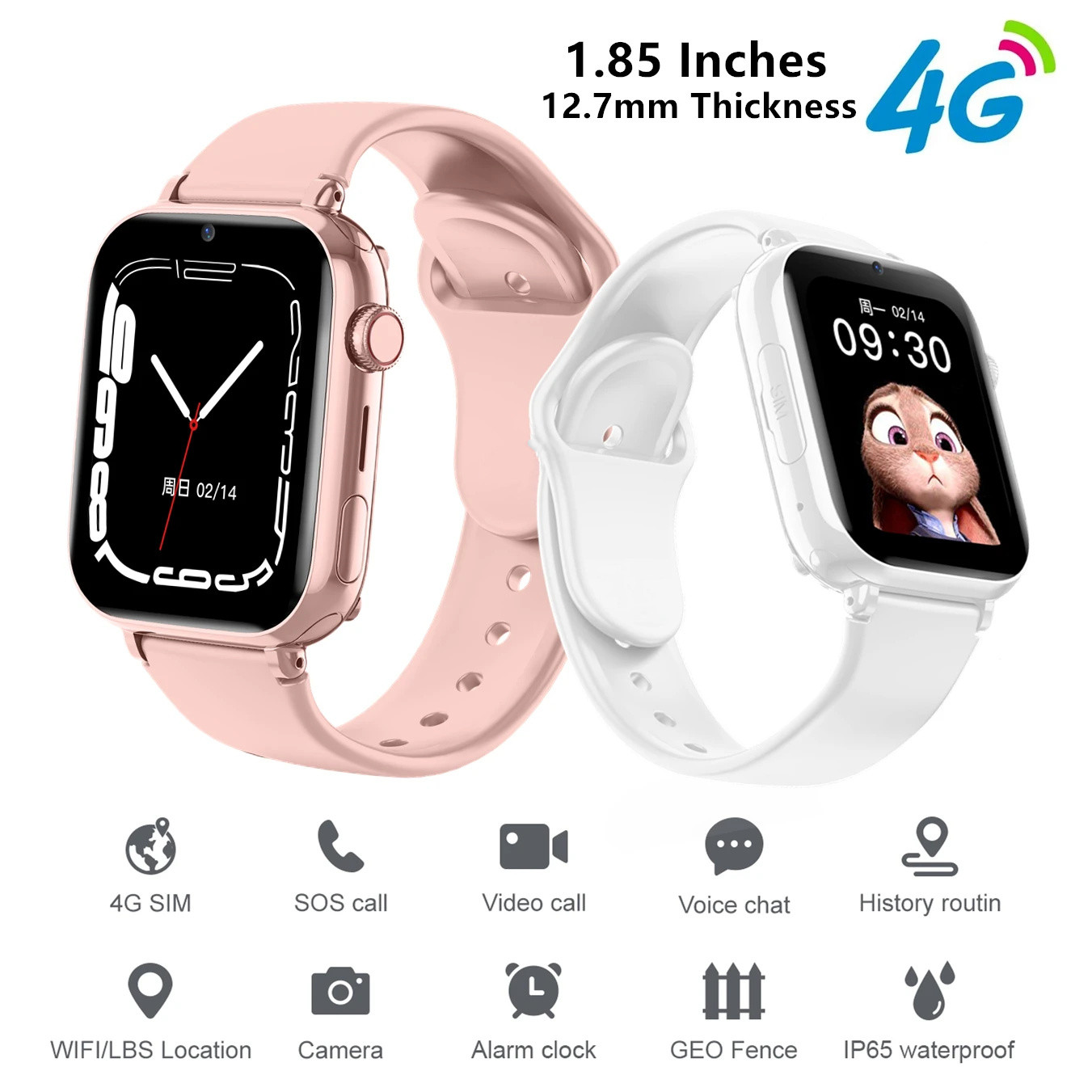 Smartwatch Digital Watches For Girls - Montre Connectée Numérique pour Enfant, GPS,