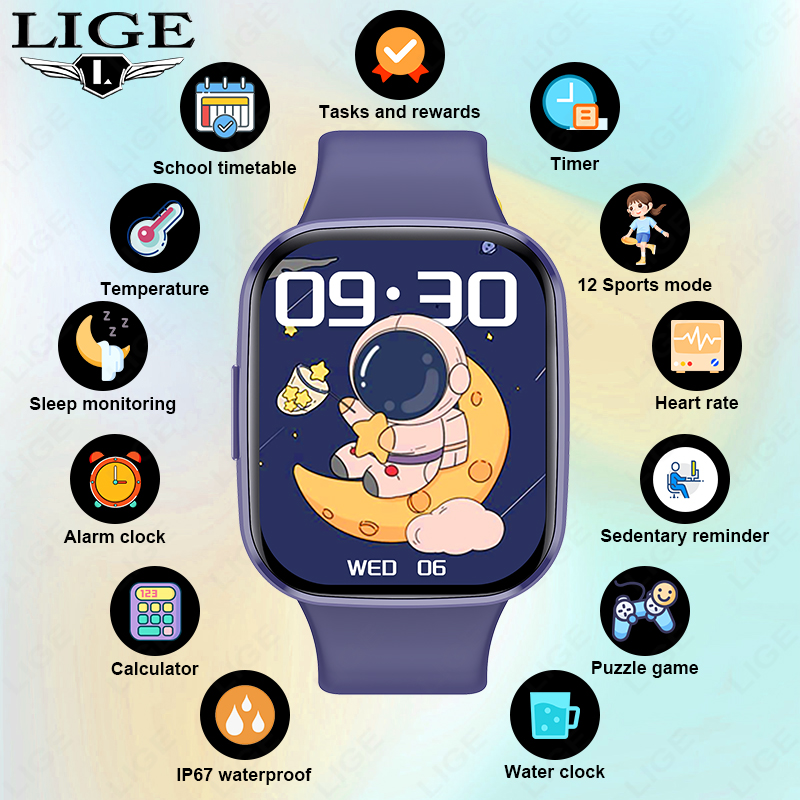 Smartwatch Digital Watches For Girls - Lige enfants montre intelligente femmes Fitness