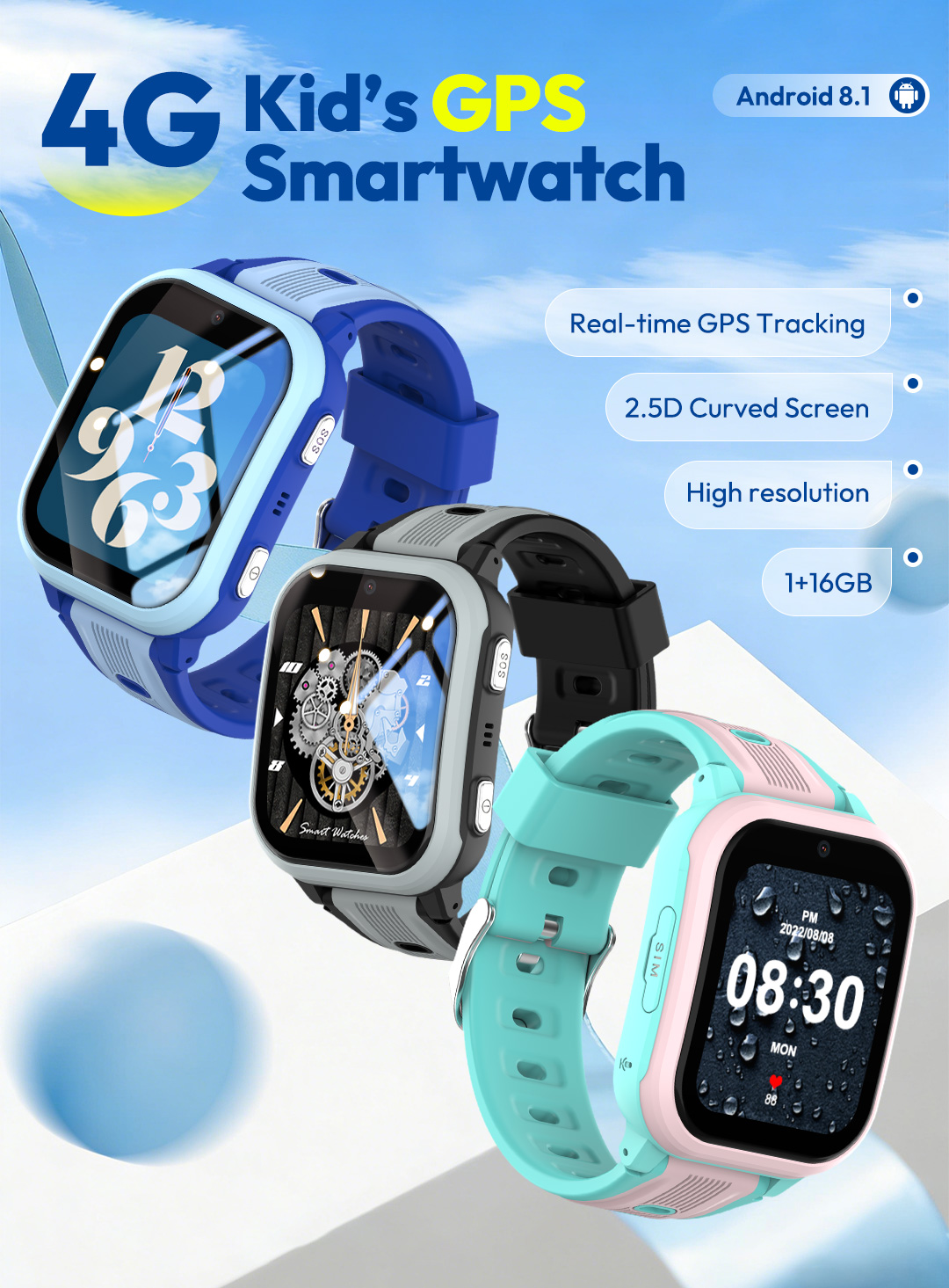 Smartwatch Watches Gift For Boys With Gps - Montre connectée KT41 - Montre pour