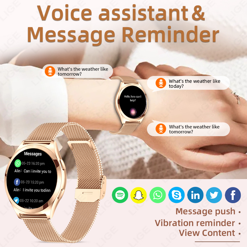 Montre connectée de luxe LIGE  - Smartwatch Luxury Watches For Women avis et prix