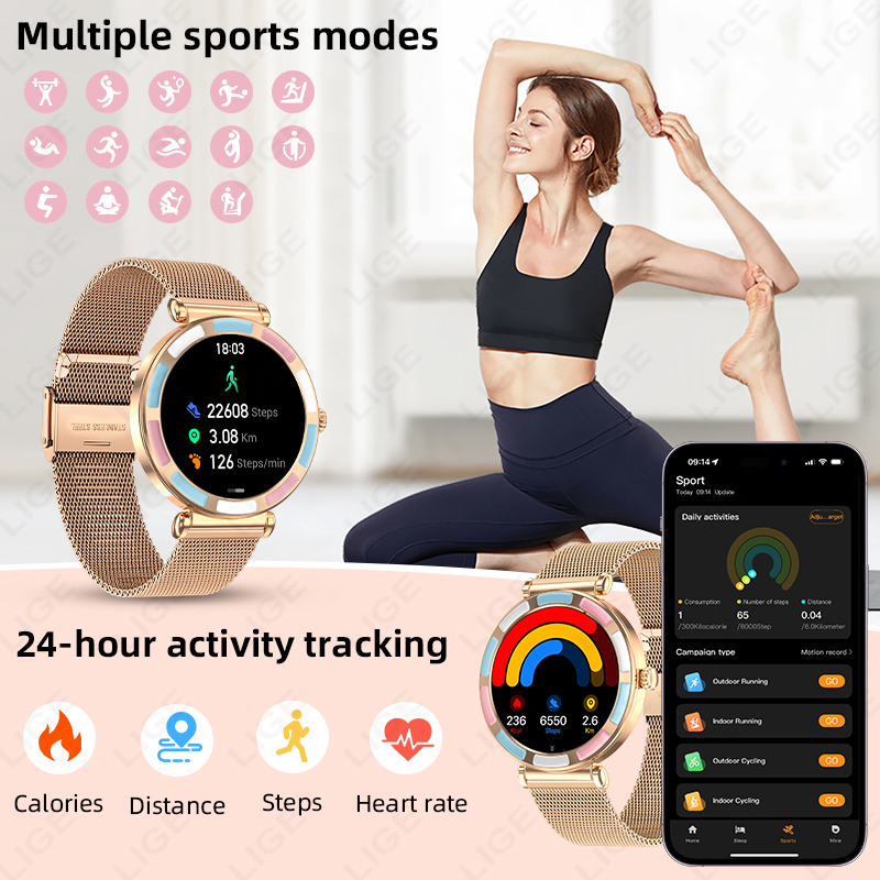 Montre connectée de luxe LIGE  - Smartwatch Luxury Watches For Women avis et prix